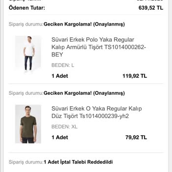 Süvari Giyim'den Ürün Gelmiyor!