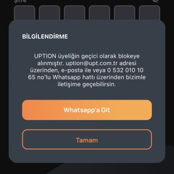 UPTION Hesabın Bloke Edilmesi