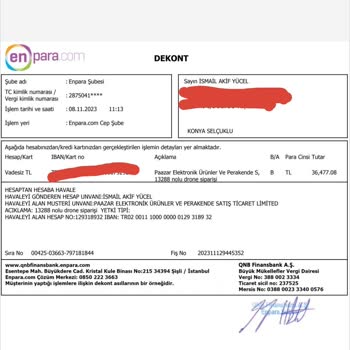 Paazar Ürünün Yollanmaması Havale İle Ödeme Sonrası Ödeme Bildirimi 2 Defa Y