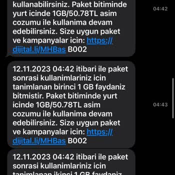 Turkcell Tarife Paket Aşımı