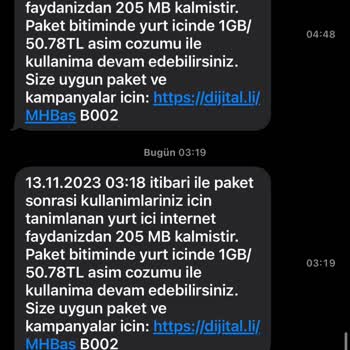Turkcell Tarife Paket Aşımı