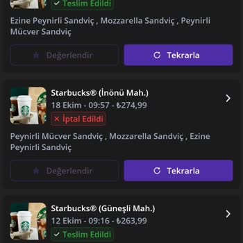 Starbucks Coffee Getir Sipariş İptal İadesi Sorunu Ve Müşteri Mağduriyeti