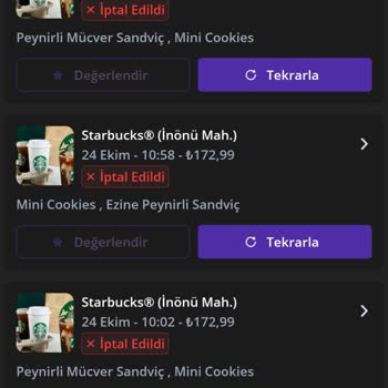 Starbucks Coffee Getir Sipariş İptal İadesi Sorunu Ve Müşteri Mağduriyeti