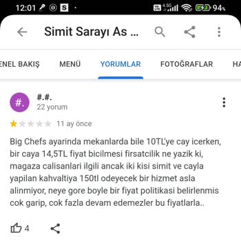 Simit Sarayı Fahiş Fiyat Etiketsiz Satış