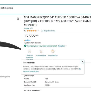 Amazon.com.tr İade Teknik Sorunu