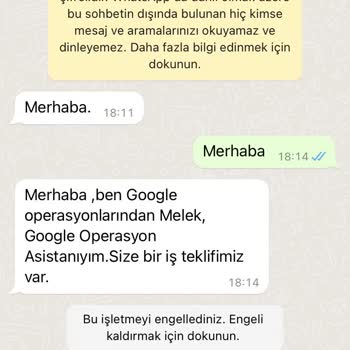 WhatsApp Bilinmeyen Numara Hk.