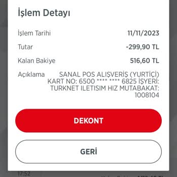 TurkNet Otomatik Ödeme Talimatı Dan Fazla Para Çe
