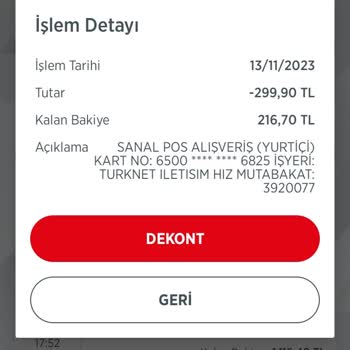 TurkNet Otomatik Ödeme Talimatı Dan Fazla Para Çe