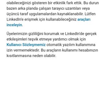 Linkedin Otomasyon Aracı Uyarısı Veriyor