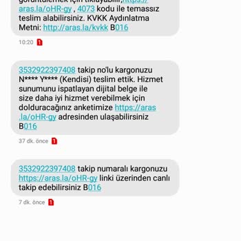 Aras Kargo Kargomu Almadığım Halde Teslim Edildi Mesajı Aldım.