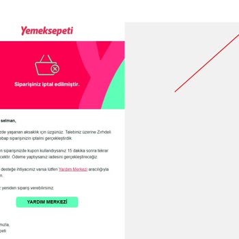 Yemeksepeti Siparişimi 41 Dakika Sonra İptal Etti.