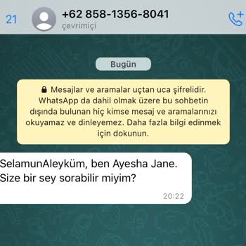 WhatsApp Yabancı Ülkeden Bilinmeyen Mesaj