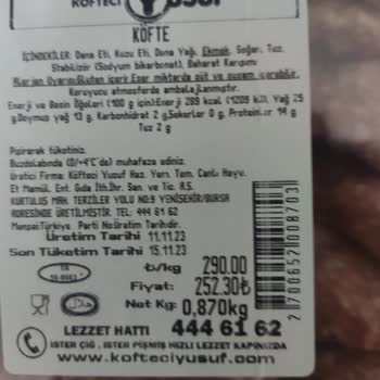 Köfteci Yusuf Aldığım Köfteden 200 Gram Eksik