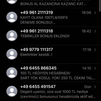 Vodafone +44 Ve +49 Lu Numaralar Gelen Mesajlar Şikayetim Var