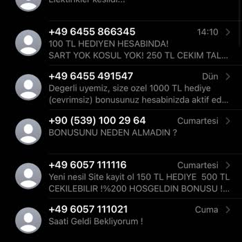 Vodafone +44 Ve +49 Lu Numaralar Gelen Mesajlar Şikayetim Var