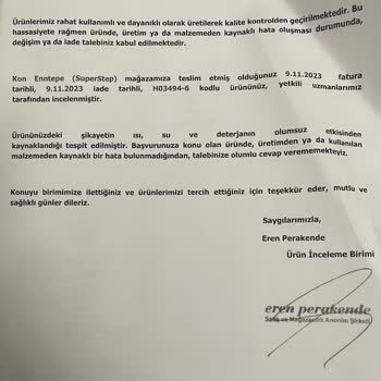 SuperStep İade Kabul Etmiyor