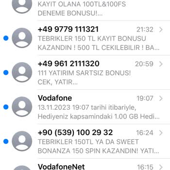 Vodafone +49 İle Başlayan Mesajlar
