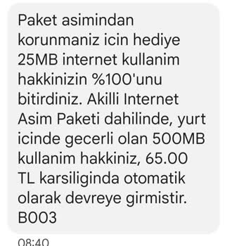 Vodafone Aşım Bedeli Çok