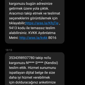 Aras Kargo Kargom Başkasına İletilmesine Rağmen Teslim Edildi Görünüyor