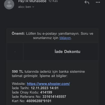 Shopier Para İadesi Sorunu