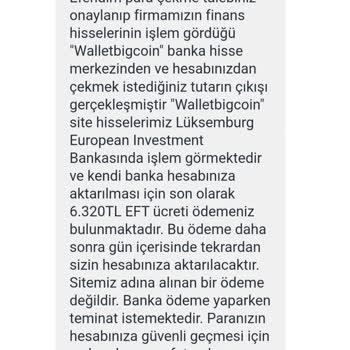 WalletBigCoin Yatırdığım Paranın Akıbeti