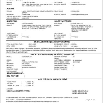 Quick Sigorta Ücret İadesi Hakkında