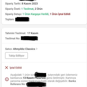 Trendyol Sattığı Ürünü Kendi Kendine İptal Etmesi