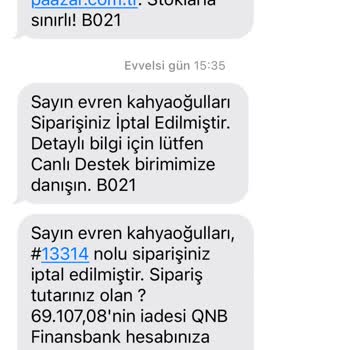 Paazar.com.tr Ürünü Göndermiyor