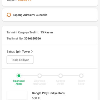 Epin Tower 8 Saattir Elime Ulaşmadı Ulaşım Sağlanıyor