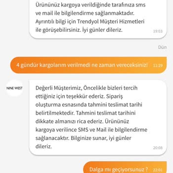 Nine West Trendyol 5 Gündür Kargolanmayan Siparişlerim