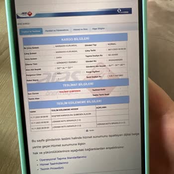 Aras Kargo Kargonun Kapıya Gelmemesi