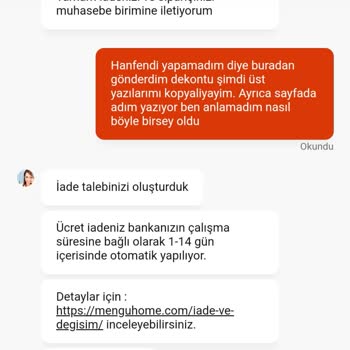 Mengü Home Para İademi Yapmıyor