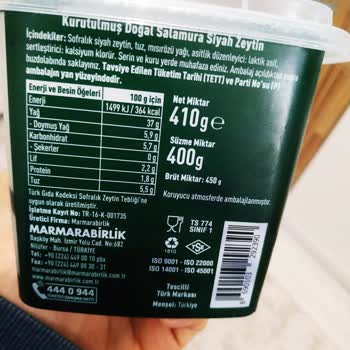MarmaraBirlik Kuru Sele Zeytinin Tadı Çok Kötü