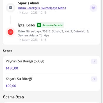 Getir İptal Edilen Ürünün Ücret İadesi Hakkında