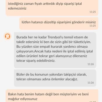 Trendyol Siparişimi Fiyatı Arttırdıkları İçin İptal Ettiler
