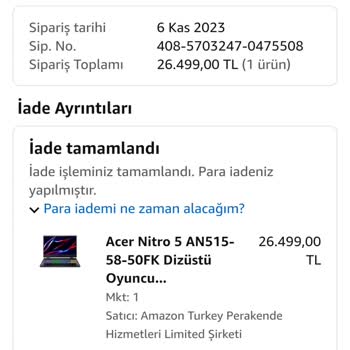 Amazon İadeyi Onaylayıp Ücreti Göndermemesi