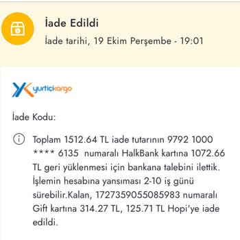 Boyner Mağazacılık Eksik İade