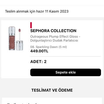 Sephora Ürünümü İptal Ettiler