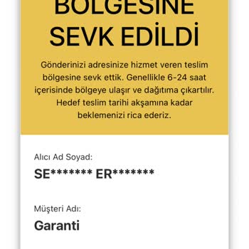 AGT Kurye (aynigunteslim.com) Dağıtıma Çıkamayan Banka Kartım