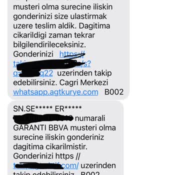 AGT Kurye (aynigunteslim.com) Dağıtıma Çıkamayan Banka Kartım