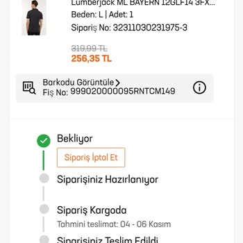In Street Ürünün Tarafıma Gönderilmemesi