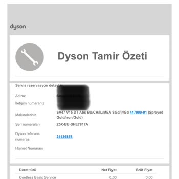 Dyson.com.tr Ayıplı / Kırık Ürün Gönderdi