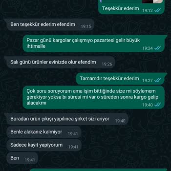 Evde Paketleme İşi İçin Bilgilerim Alındı.
