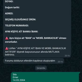 Evde Paketleme İşi İçin Bilgilerim Alındı.