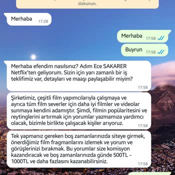 WhatsApp Üzerinden Gelen Mesaj