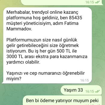 Trendyol Adını Kullanarak Para Kazandırma Diye Sahte