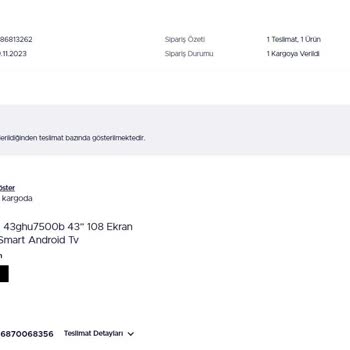 Teknosa/UPS Türkiye Kargo Problemi