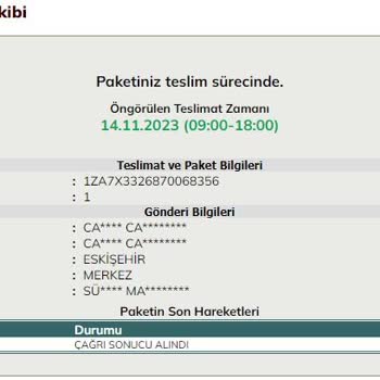 Teknosa/UPS Türkiye Kargo Problemi