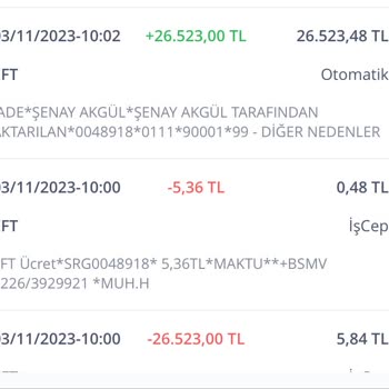 İş Bankası İade Edilmeyen EFT Masrafı