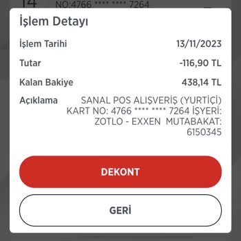 Exxen Kartımdan Para Çekiliyor Üyeliğim İptal Etmeme Rağmen